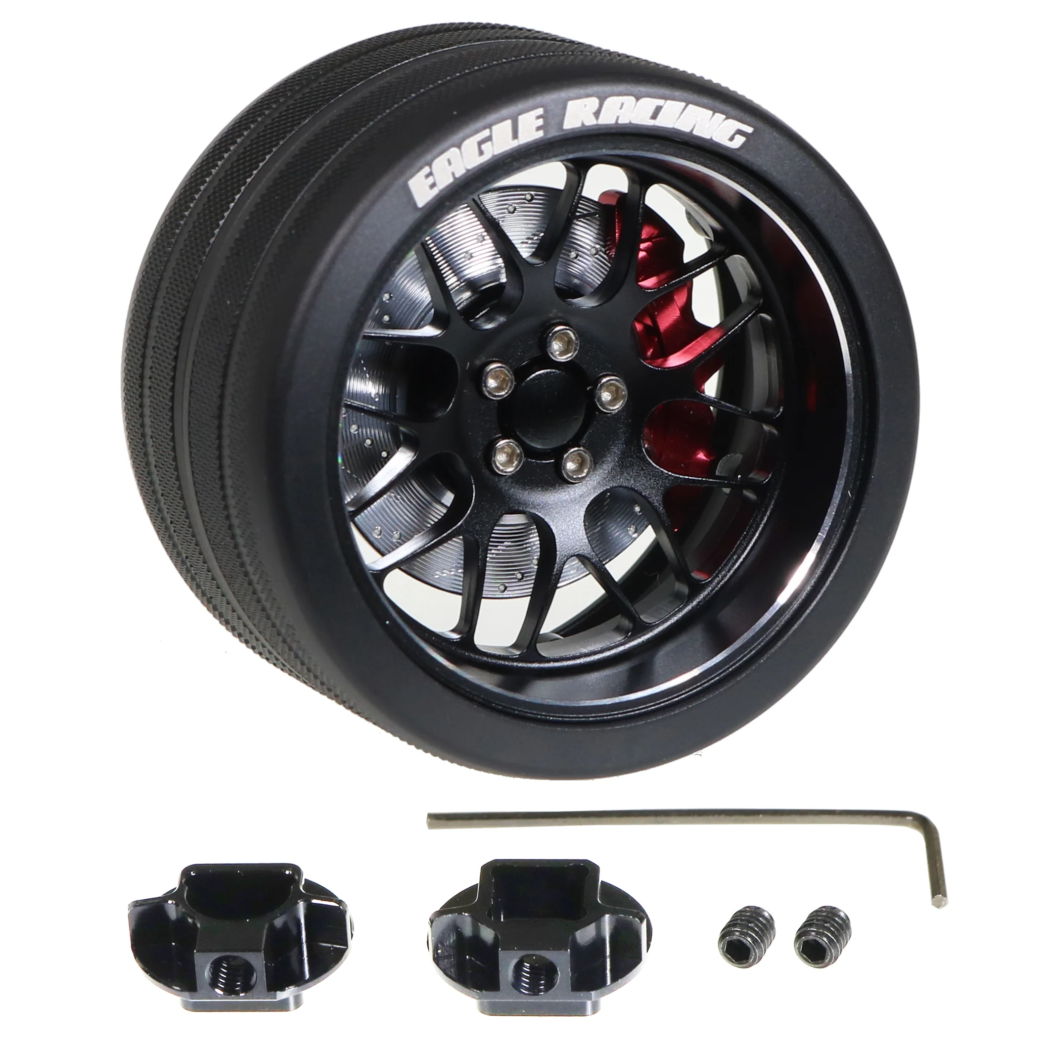 SP Metal Grip Steering Wheel Splite 8-Spoke (BBS MESH) (BLACK) [Eagle Racing] 3957-BBS8Y-BK - Image 2