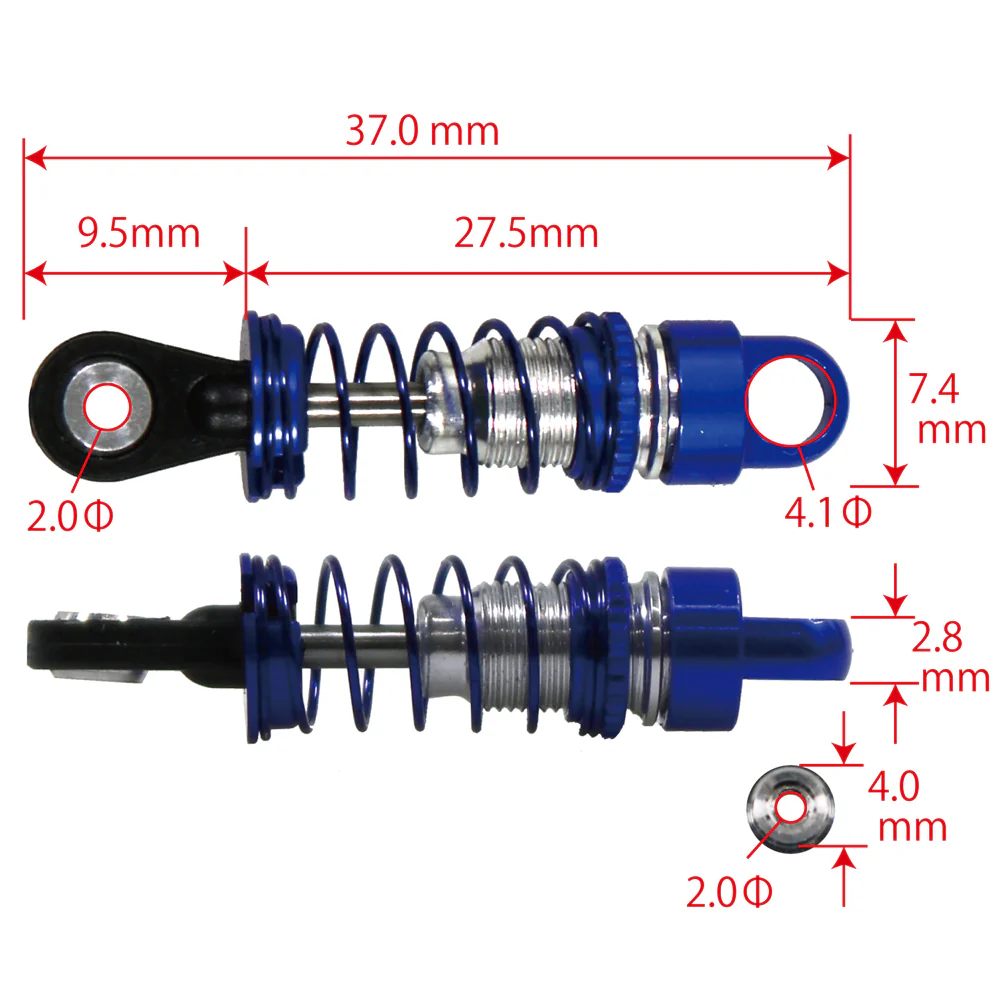 SP Rear Shock Set W/Spring 3pcs/Oil:Mini-Z MR03 [Eagle] 3689U - Image 2