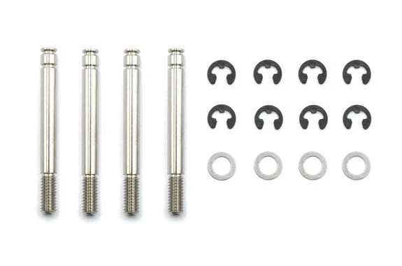 SPM Titanium Shock Shafts for Yokomo SLF Big Bores (3mm x 28.3mm) 4pc set with E Rings Clip [Reve D] RT-012A - Image 3