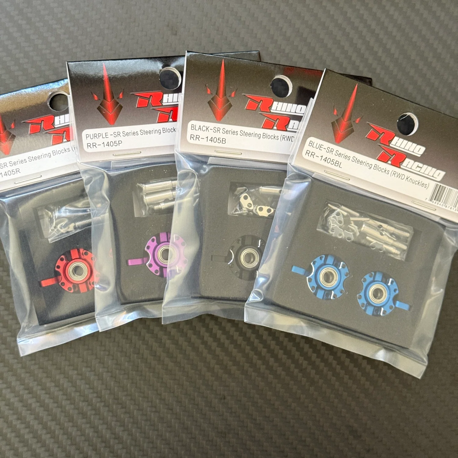 SR Series Front Steering Aluminum Knuckle Set - BLUE RED PURPLE BLACK [Rhino Racing] RR-1405