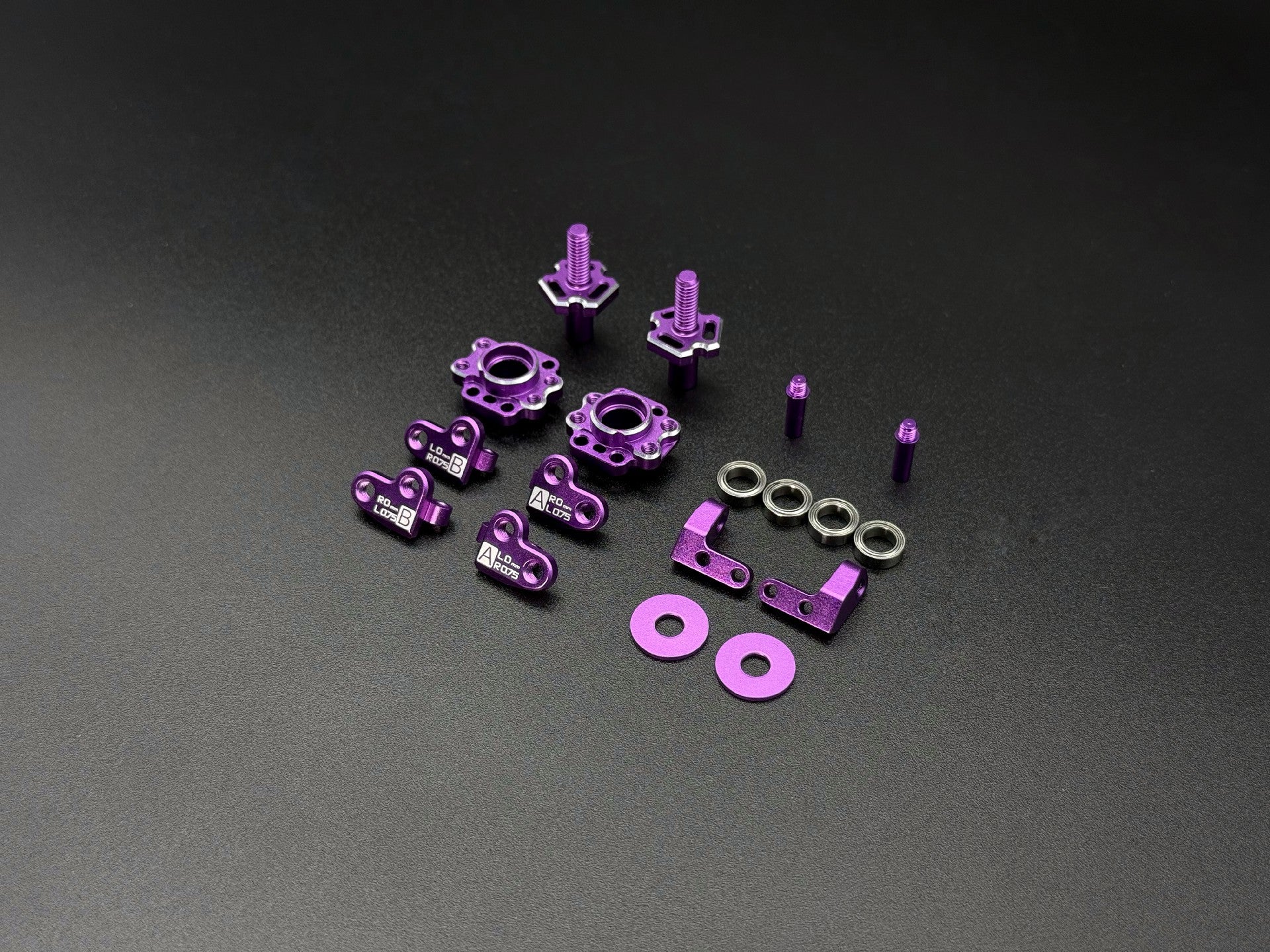 Steering Blocks - RWD Knuckles for 1-10 RC Drift Car (Red Purple Black) [Team AD] AD-9012 - Image 10