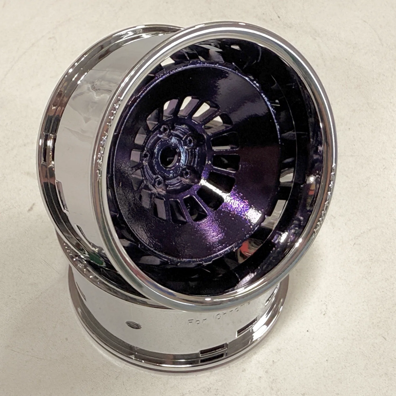 Super Bowler 1-10 Rims Wheels (Chrome / Chrome Purple) 5, 8 11 OFFSET (PAIR) [Tetsujin] TT-8553