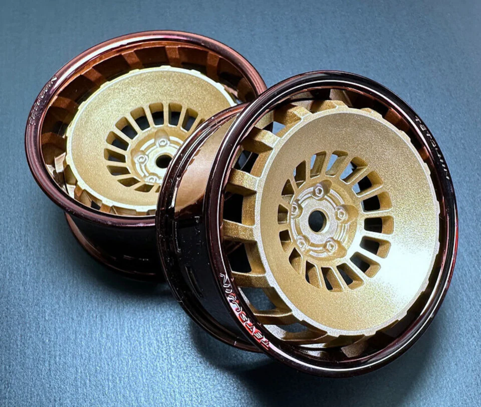 Super Bowler Rims Wheels (BROWN-GOLD) 5, 8 11 OFFSET (PAIR) [Tetsujin] TT-8285