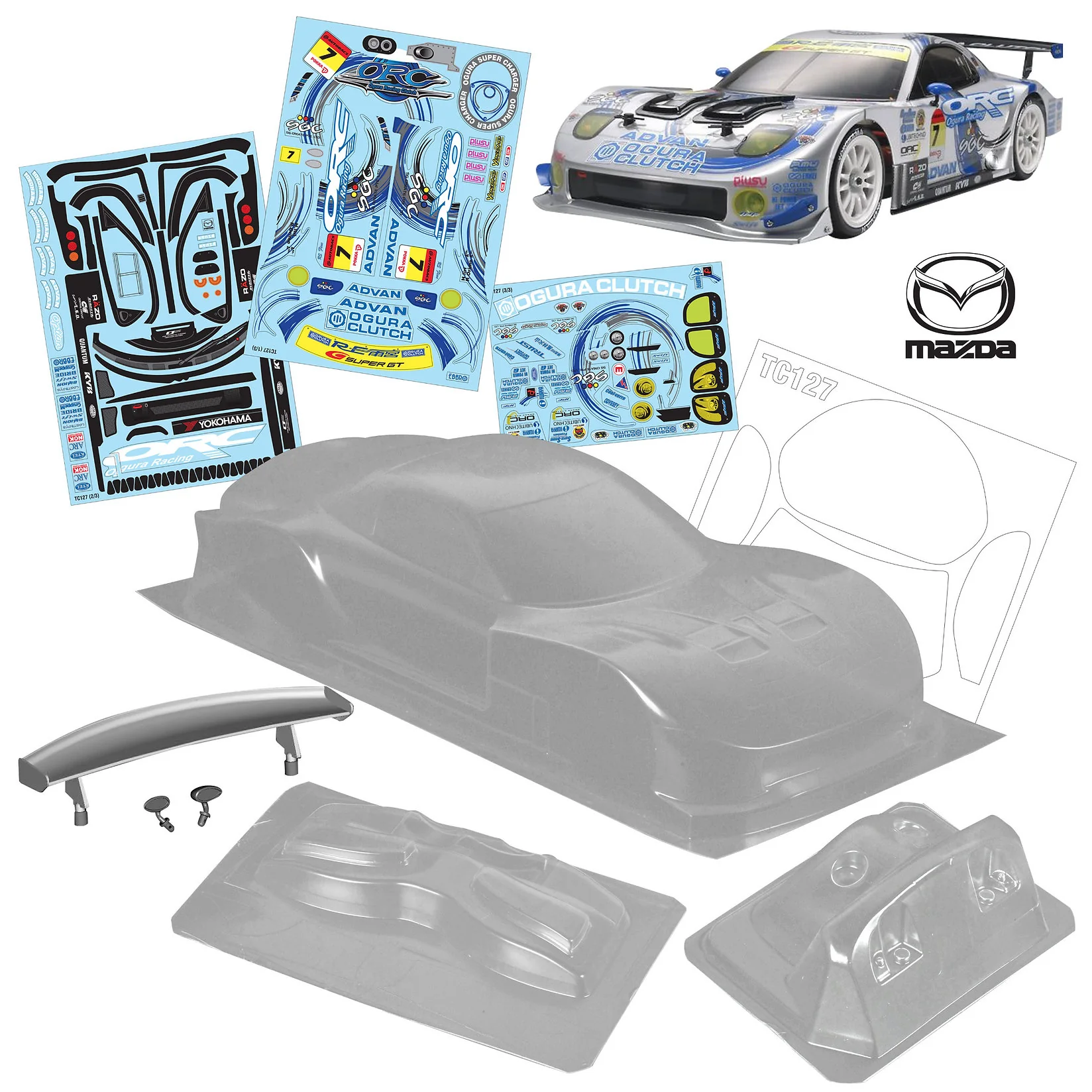Super GT RE Amemiya Mazda RX7 FC3S 1-10 Body Shell [Quality RC] QRC-127 - Image 2