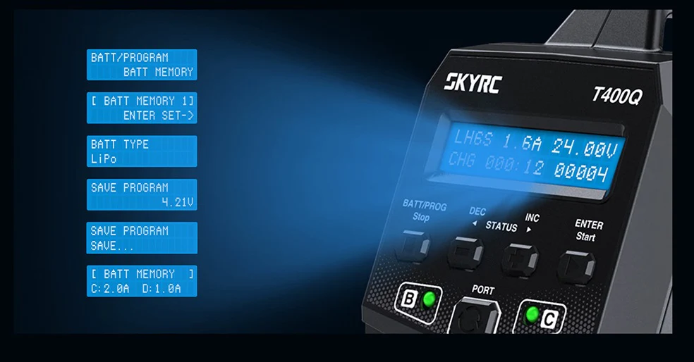 T400Q Quattro QUAD 4 Port AC-DC Battery Charger (6S-12A-400W) [SkyRC] T400Q - Image 4