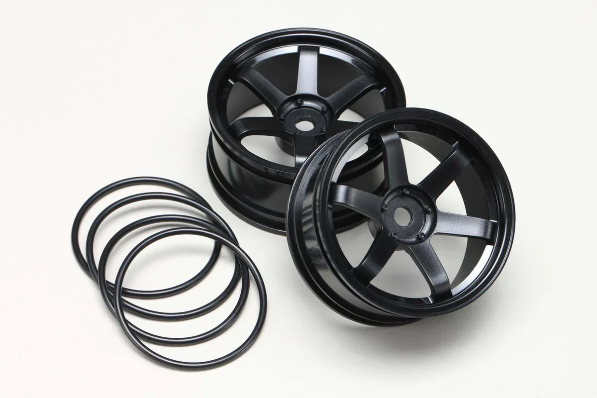 TE37 Style 6 Spoke (Black) Rims - 5mm - 7mm [Yokomo] TW-5313B5 TW-5313B7