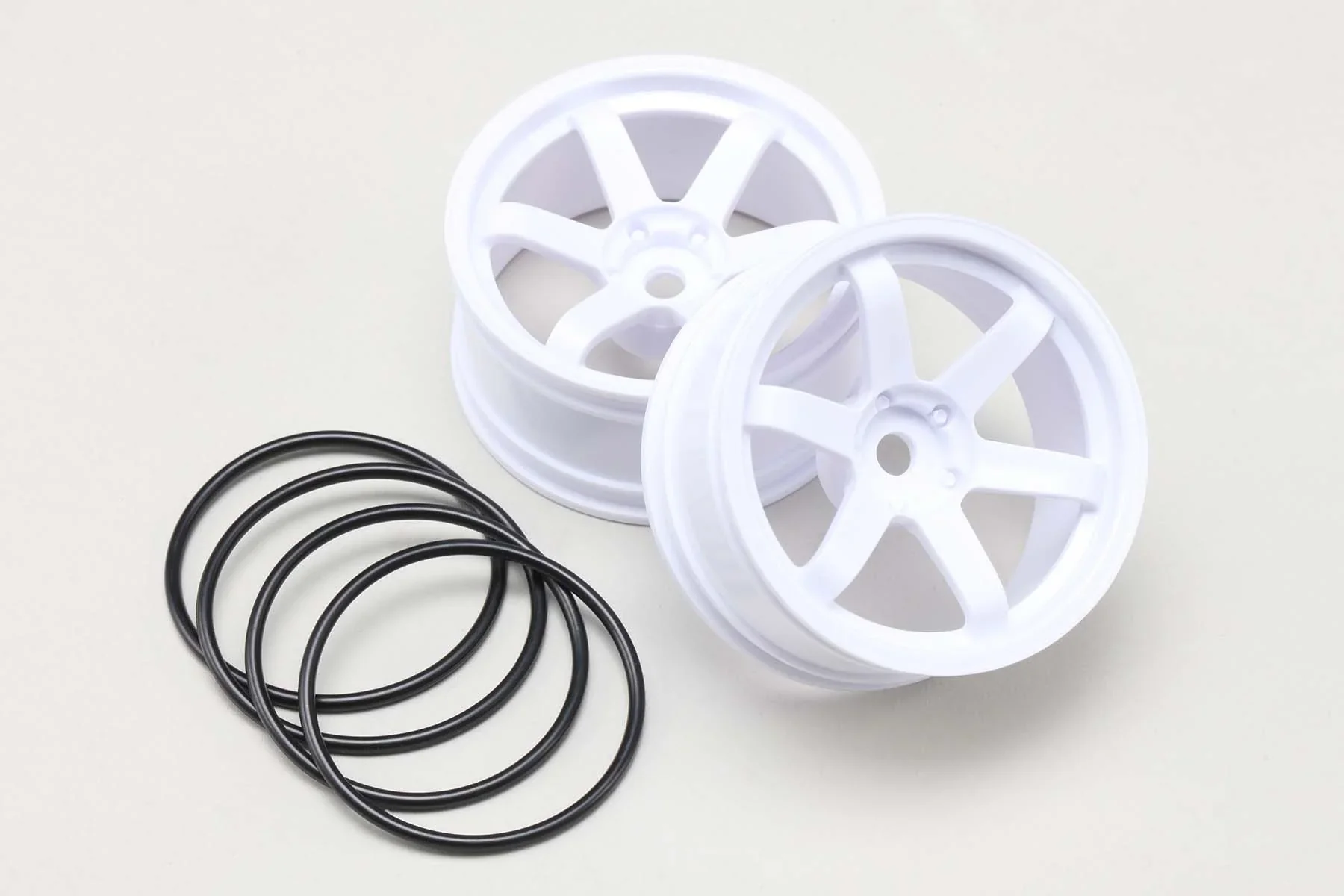 TE37 Style 6 Spoke (White) Rims - 5mm - 7mm [Yokomo] TW-5313W5 TW-5313W7