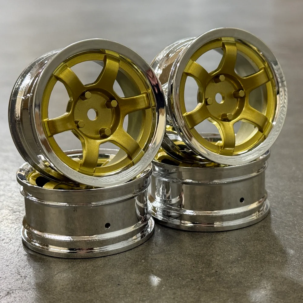 TE37v 6 SPOKE RIMS - GOLD w- CHROME LIP (4 PACK) [K FORCE] KF8348 - Image 4