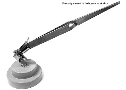 Third Hand Reverse Opening Tweezers w/Stand [Excel] EXL56001
