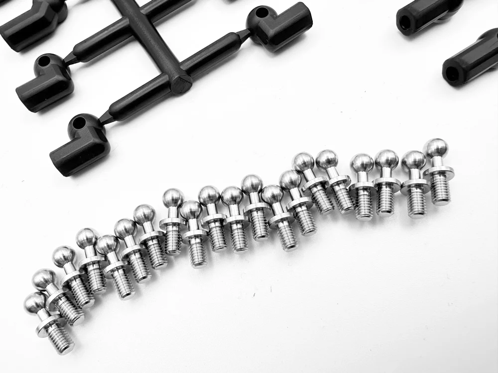 Titanium 4.3 Ball Stud (20 pc) and Ball Cup Set [Rhino Racing] RR-240 - Image 2