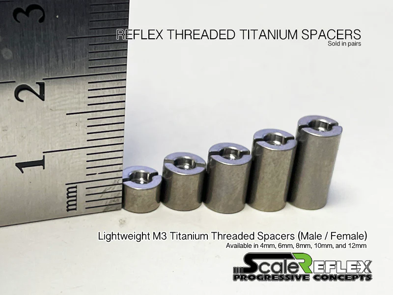 Titanium Lightweight M3 Threaded Spacer Standoff Extender PAIR  male or female [ScaleReflex] 4mm ~ 12mm - Image 4