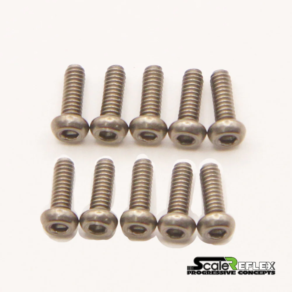 M2 Titanium Machined (Button Head - Countersunk - Low Profile) Screws (10-Pack) [Scale Reflex] 4mm ~ 8mm - Image 2