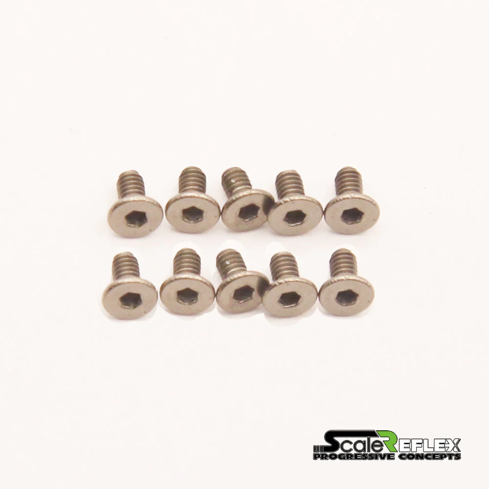 M2 Titanium Machined (Button Head - Countersunk - Low Profile) Screws (10-Pack) [Scale Reflex] 4mm ~ 8mm - Image 3