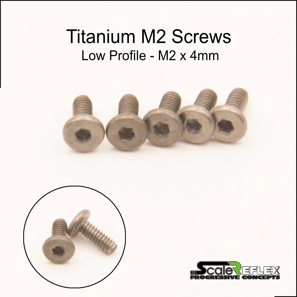 M2 Titanium Machined (Button Head - Countersunk - Low Profile) Screws (10-Pack) [Scale Reflex] 4mm ~ 8mm - Image 4