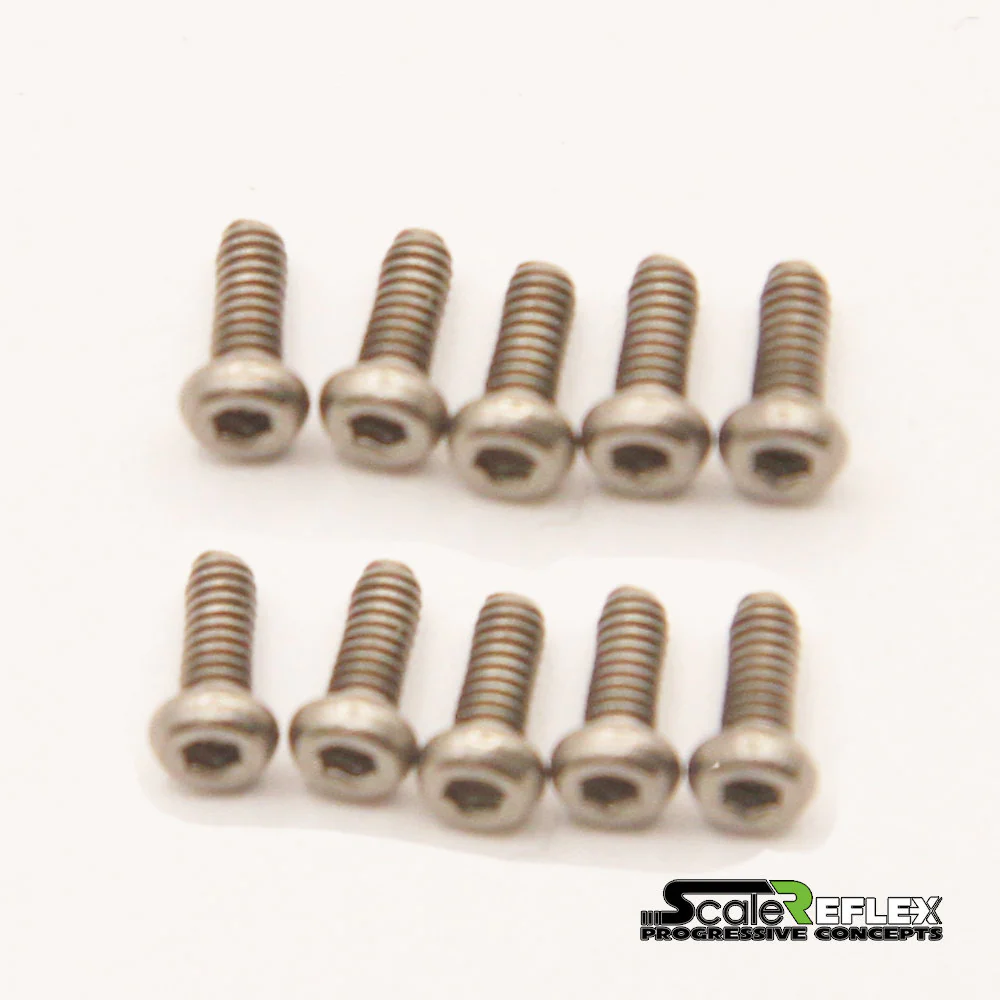 M2 Titanium Machined (Button Head - Countersunk - Low Profile) Screws (10-Pack) [Scale Reflex] 4mm ~ 8mm - Image 5
