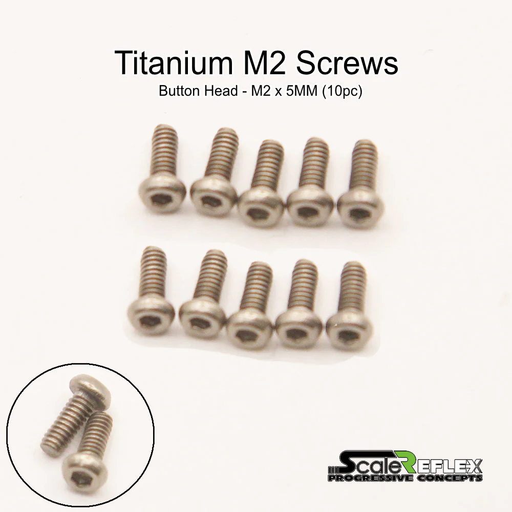 M2 Titanium Machined (Button Head - Countersunk - Low Profile) Screws (10-Pack) [Scale Reflex] 4mm ~ 8mm - Image 7