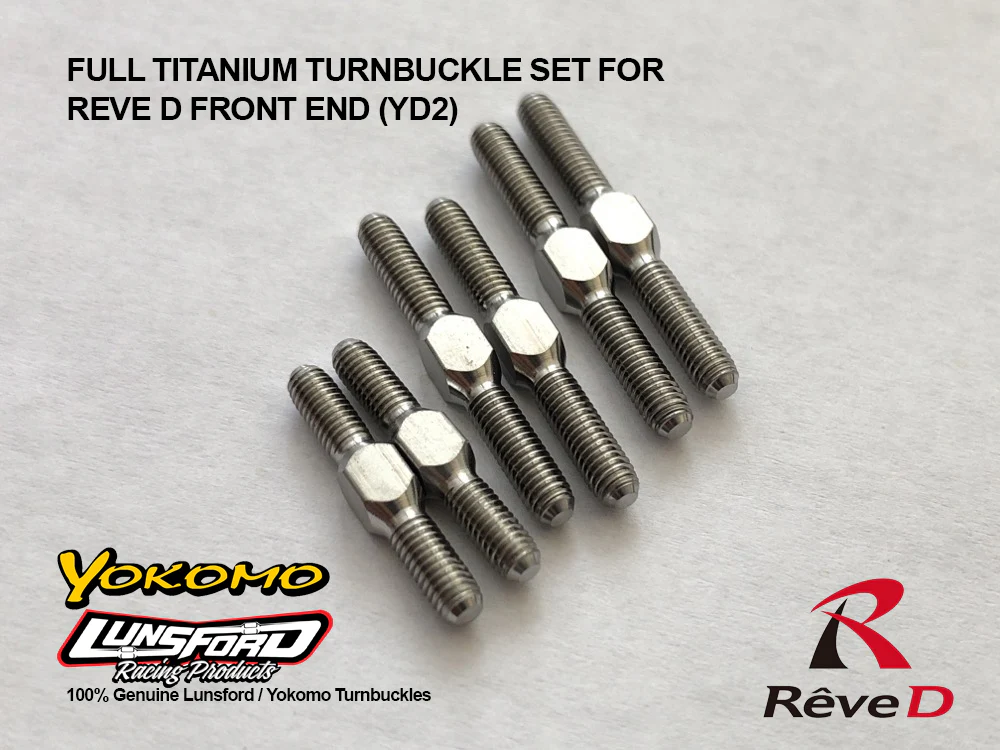 Titanium Turnbuckles FULL SET FOR REVE-D Front Conversion YD2 (20mm, 26mm, 29mm) [Yokomo] REVED-TBS