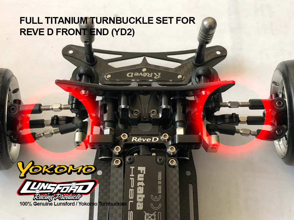 Titanium Turnbuckles FULL SET FOR REVE-D Front Conversion YD2 (20mm, 26mm, 29mm) [Yokomo] REVED-TBS - Image 3