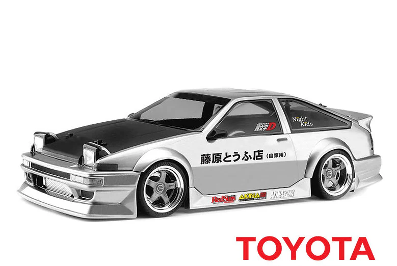 Toyota AE86 Corolla GTS TRUENO w- FLARES AND BODYKIT OPTION COMBO (INITIAL-D) 3DR HATCHBACK DRIFT 1-10 Body Shell [Quality RC] QRC-316
