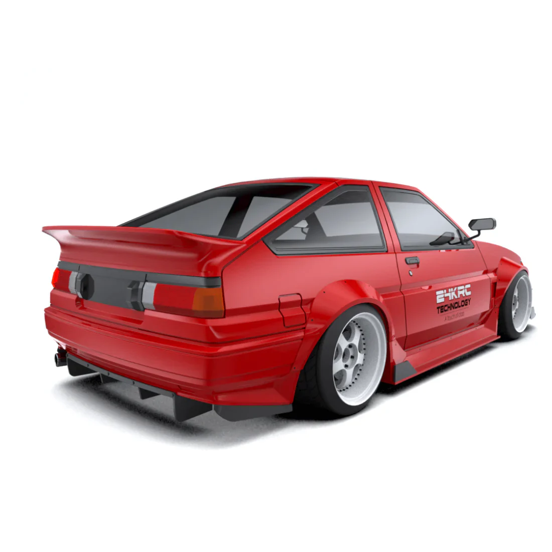 Toyota AE86 w J Run Wideboy 1-10 Drift Body Shell [24K] TAF14000 + GWN00003 - Image 2