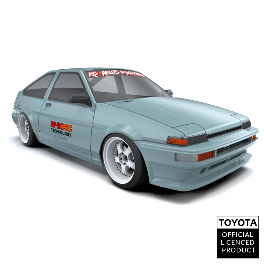 Toyota AE86 w J Run Wideboy 1-10 Drift Body Shell [24K] TAF14000 + GWN00003 - Image 3