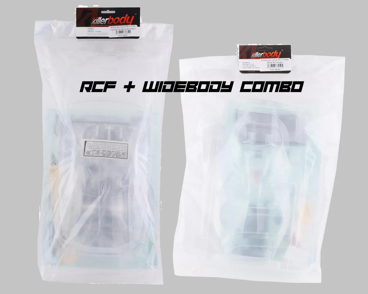 Toyota Lexus RCF (RC-F) 205mm Widebody 1-10 Body Set (w- Wing, Mirrors, Buckets) COMBO (BODY KIT + BODY) [Killerbody] 48659 + 48627 - Image 2