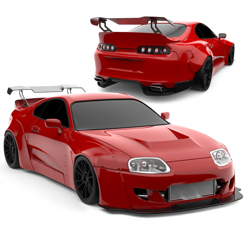 TOYOTA SUPRA JZA80 A80 ROCKET BUNNY WIDEBODY 1-10 Drift Body Shell [RC ARLOS] TAF30000 - Image 3