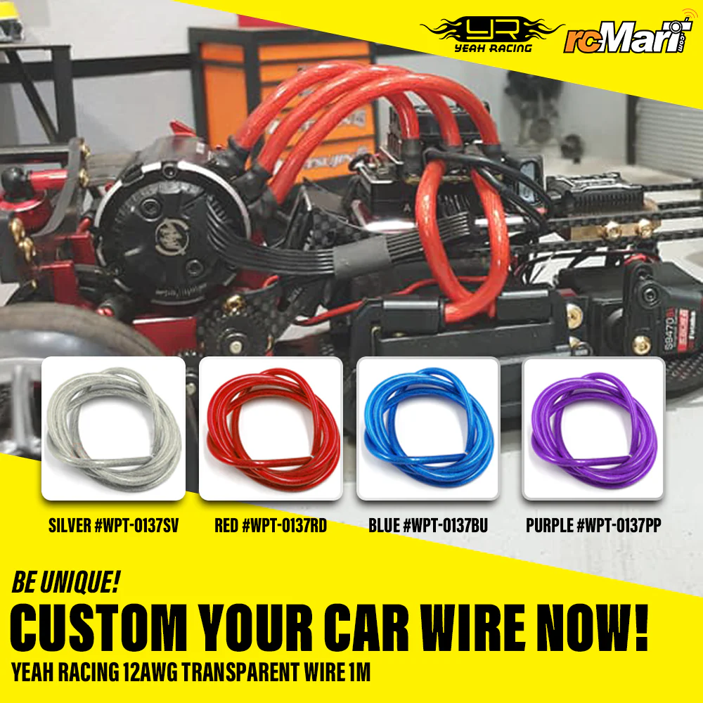 Transparent Purple 12AWG Wire 1m Purple [Yeah Racing] WPT-0137PP - Image 2