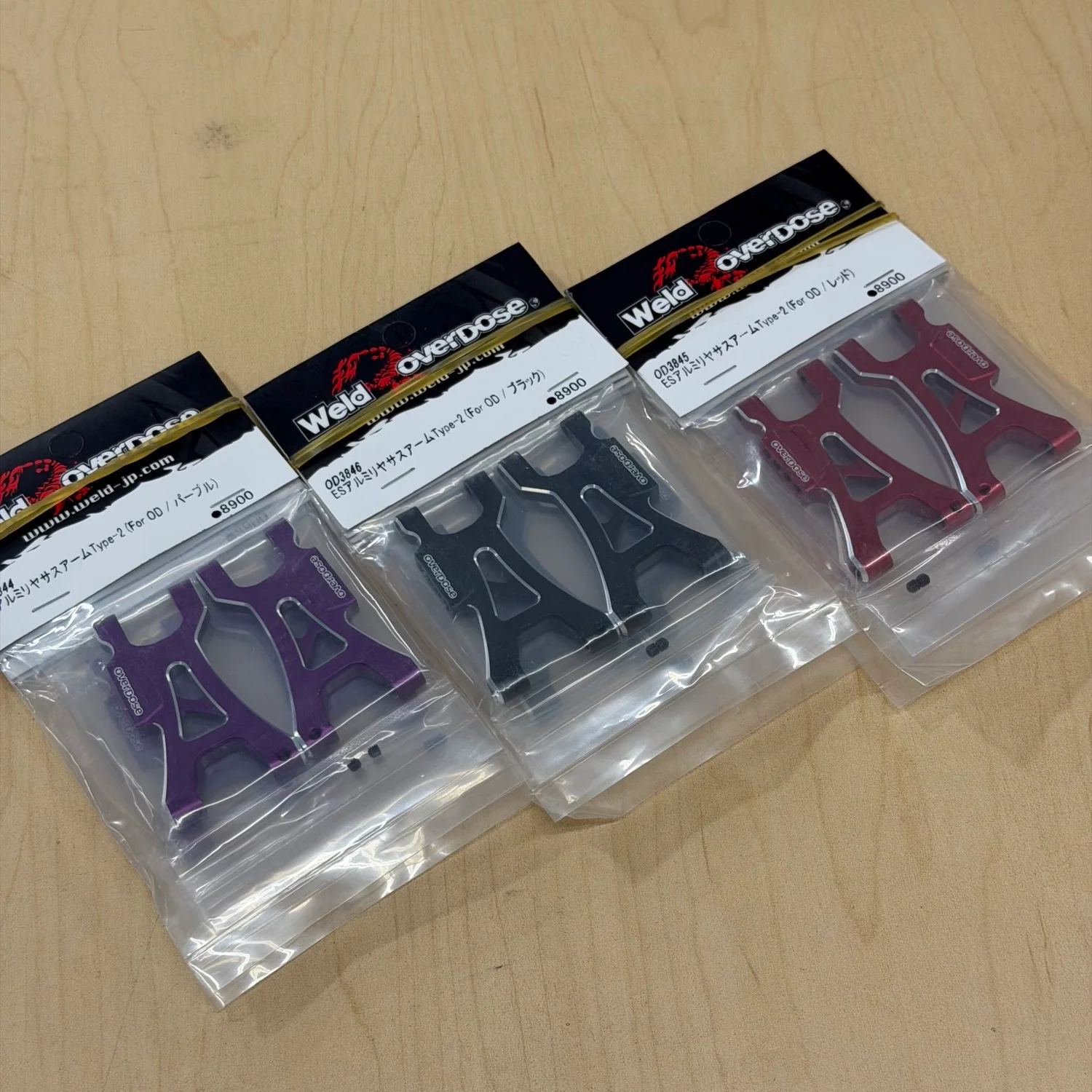 TYPE-2 ES Aluminum Lower Rear Arms (For GALM series) RED PURPLE BLACK [Overdose] OD3846 OD3845 OD3844