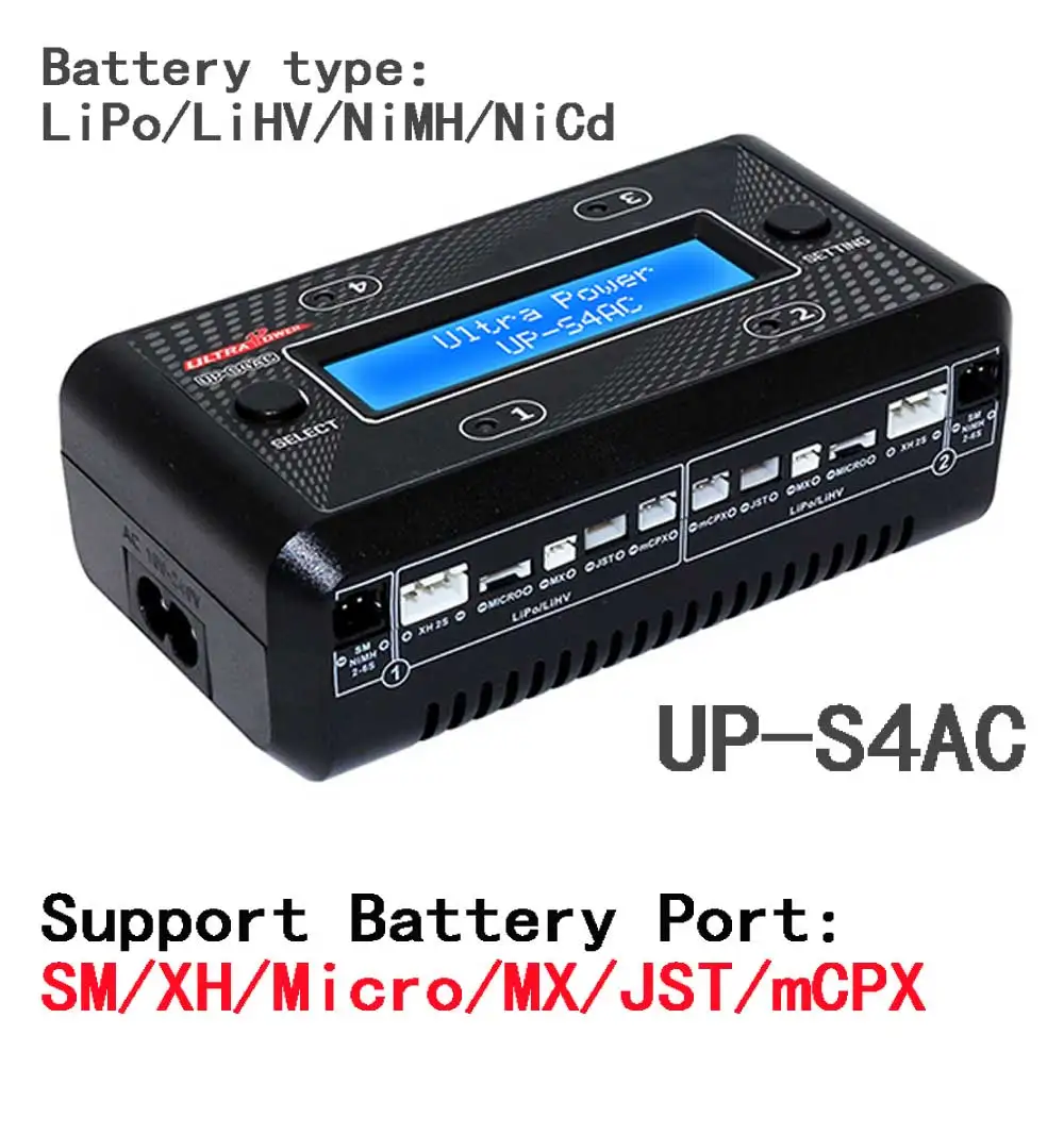 UP-S4AC (4-Port) 4x2S 4x1S Pocket Charger AC Charger LIPO LIFE (1.0A x 4CH ) Mini Batteries [UltraPower] UP-S4AC - Image 3