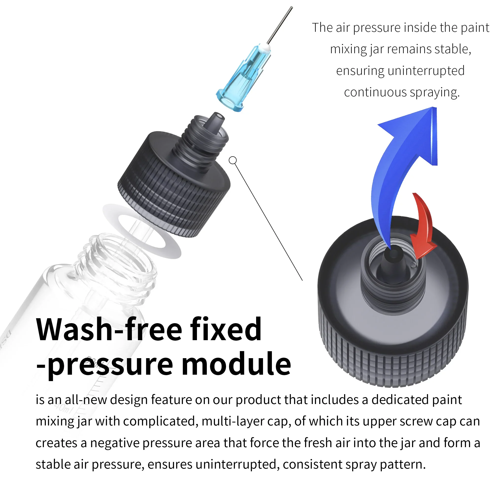 Wash-Free Airbrush Gun (Paint Marker or Mix Bottle) [DSPIAE] PT-AB - Image 5
