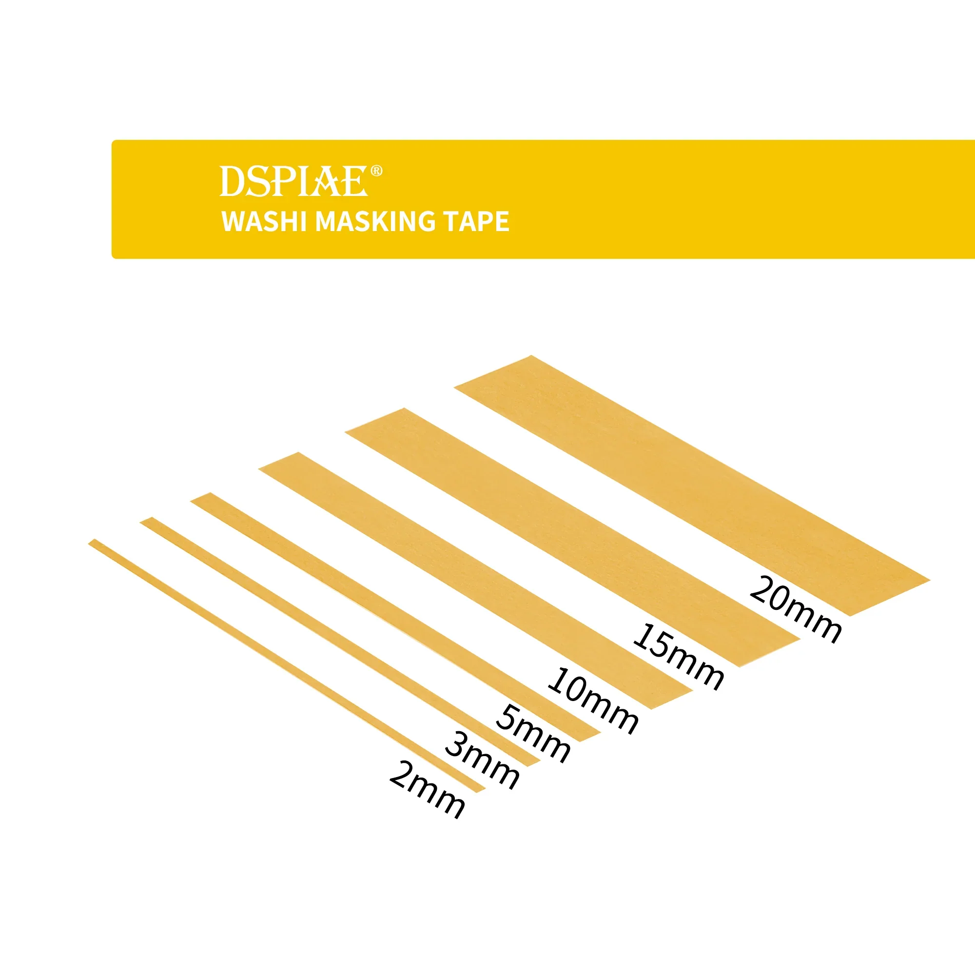 WASHI Premium Yellow Masking Tape 2mm 3mm 5mm 10mm 15mm 20mm (18m long) [DSPIAE] MT-0  MT-03 MT-05 MT-10 MT-15 MT-20 - Image 3