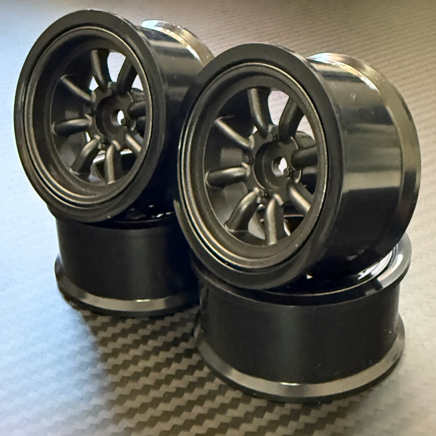 Watanabe Fifteen Series - Matte Gun Metallic 6mm / 8mm (2 PACK) (INCH DOWN) 1-10 Rims [RC-Art] ARTW0106MG ARTW0108MG