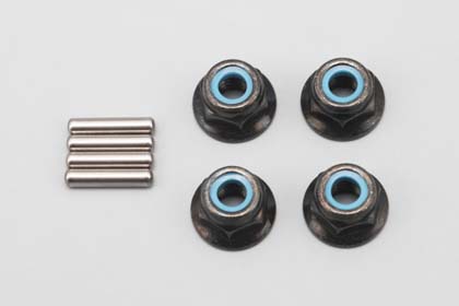Wheel Nut Set (Nylock Type) w- Pins BLACK  [Yokomo] SD-011A