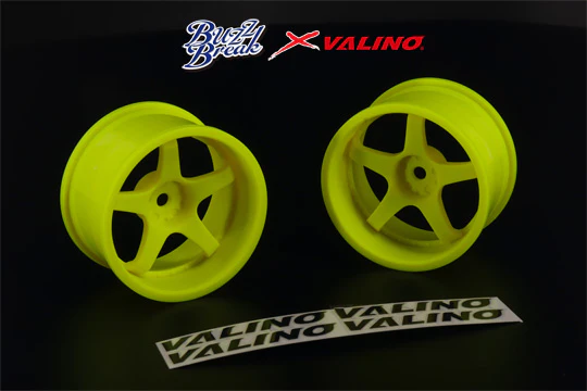 *WIDE* 30mm R-Spec Gokutan VALINO GV117D (9 offset - FLO GREEN) (2 PACK) 1/10 Rims Wheel [Buzz Break x Overdose] BB-RW-008 - Image 2