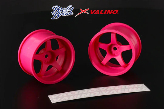 *WIDE* 30mm R-Spec Gokutan VALINO GV117D (9 offset - FLO PINK) (2 PACK) 1/10 Rims Wheel [Buzz Break x Overdose] BB-RW-010 - Image 2