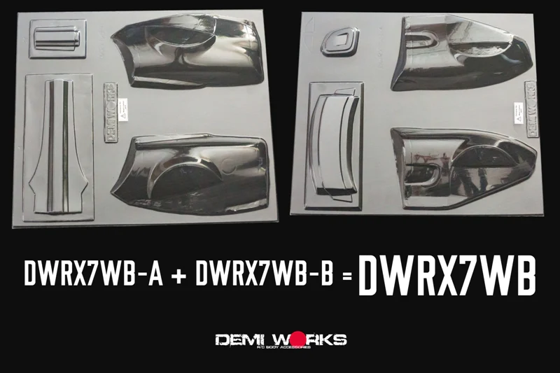Wide Body Set w Wing for Tamiya RX-7  1-10 FD3S [Demi Works] DWRX7WB - Image 2