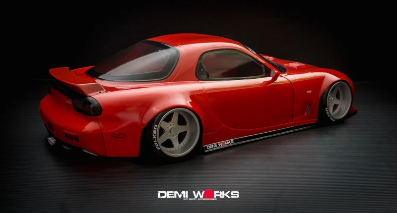 Wide Body Set w Wing for Tamiya RX-7  1-10 FD3S [Demi Works] DWRX7WB - Image 4