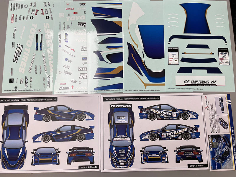 Wisteria Livery Sticker D1GP Hideyuki Fujino Graphics 1-10 Full Decal Sheet Set [Reve D] DB-180WS - Image 5