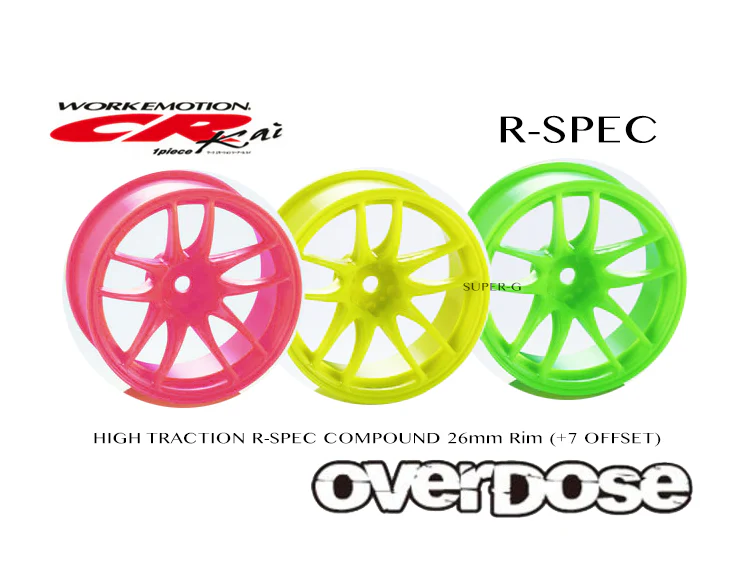 Work CR KAI R-SPEC 7mm 26mm RIMS Rims PINK YELLOW GREEN [Overdose] OD2935 OD2934 OD2933