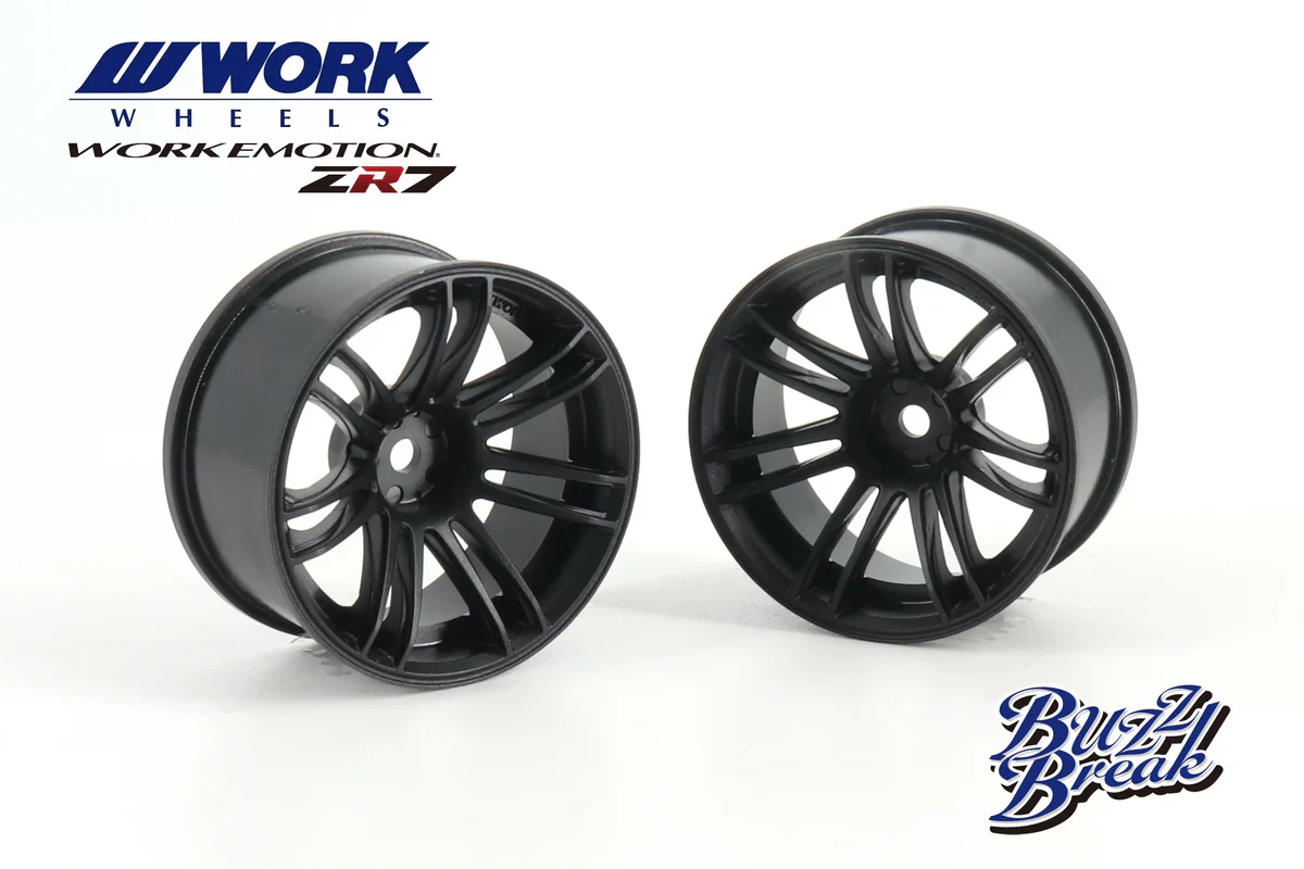 WORK EMOTION ZR7 26mm (7 offset - BLACK) (2 PACK) 1/10 Rims Wheel [Buzz Break x Overdose] BB-RW-036