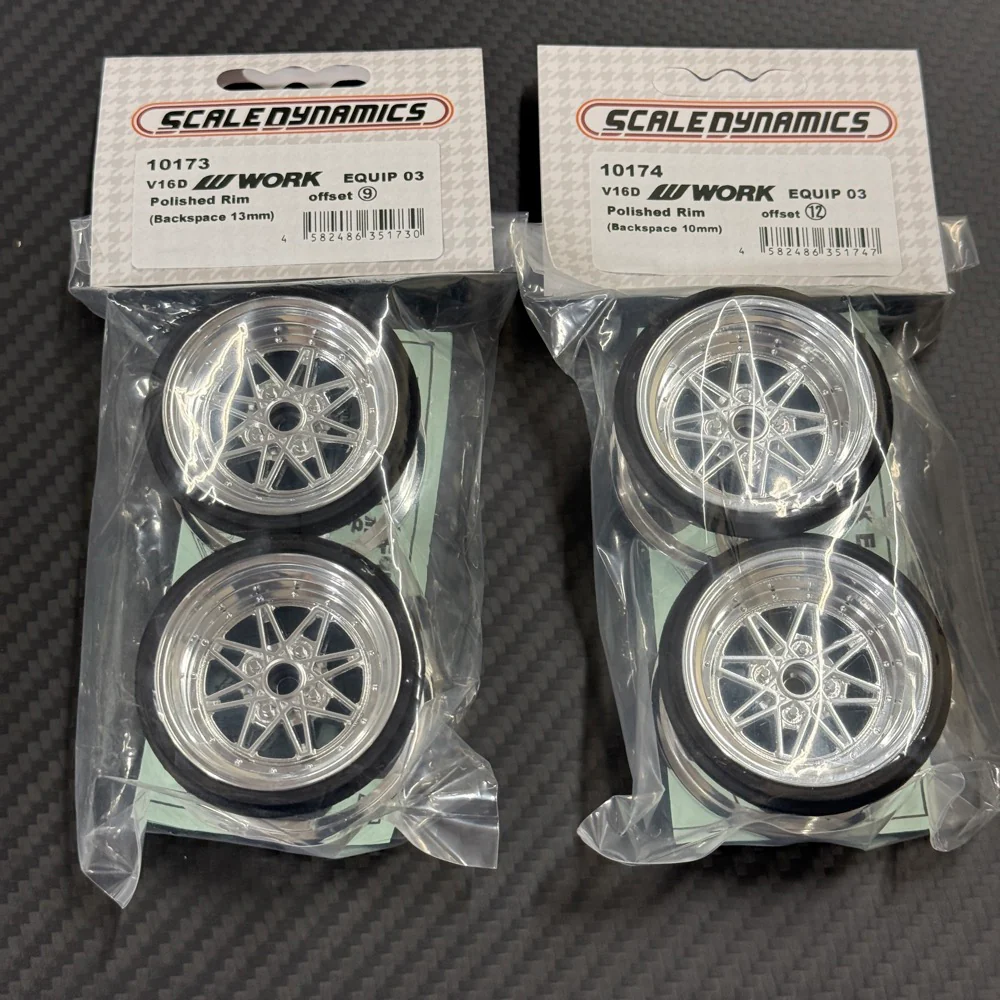 INCHDOWN V16D Work Equip 03 (Polished Silver - CHROME) Rims Set (9mm - 12mm) [Scale Dynamics] 10173  10174 - Image 4