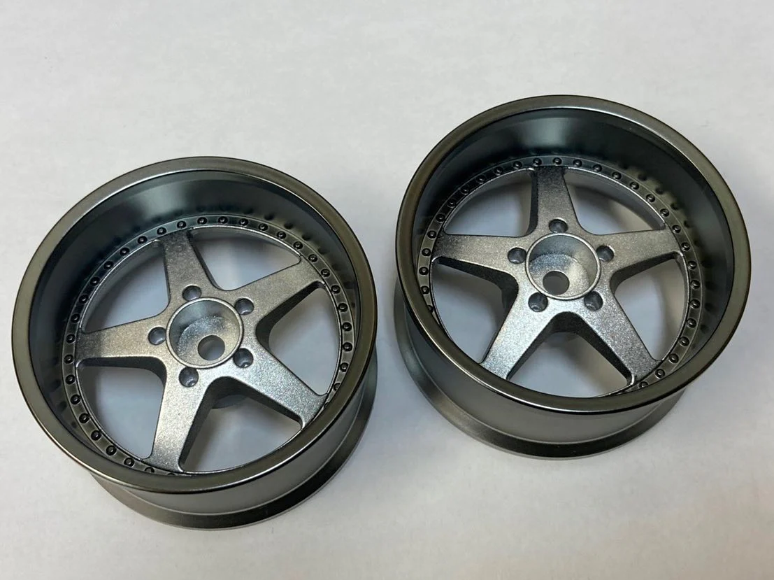 Work Equip SILVER FACE BLACK LIP 6mm 8mm 1-10 DRIFT RIMS [LAB] LW0106BS LW-0108BS - Image 3