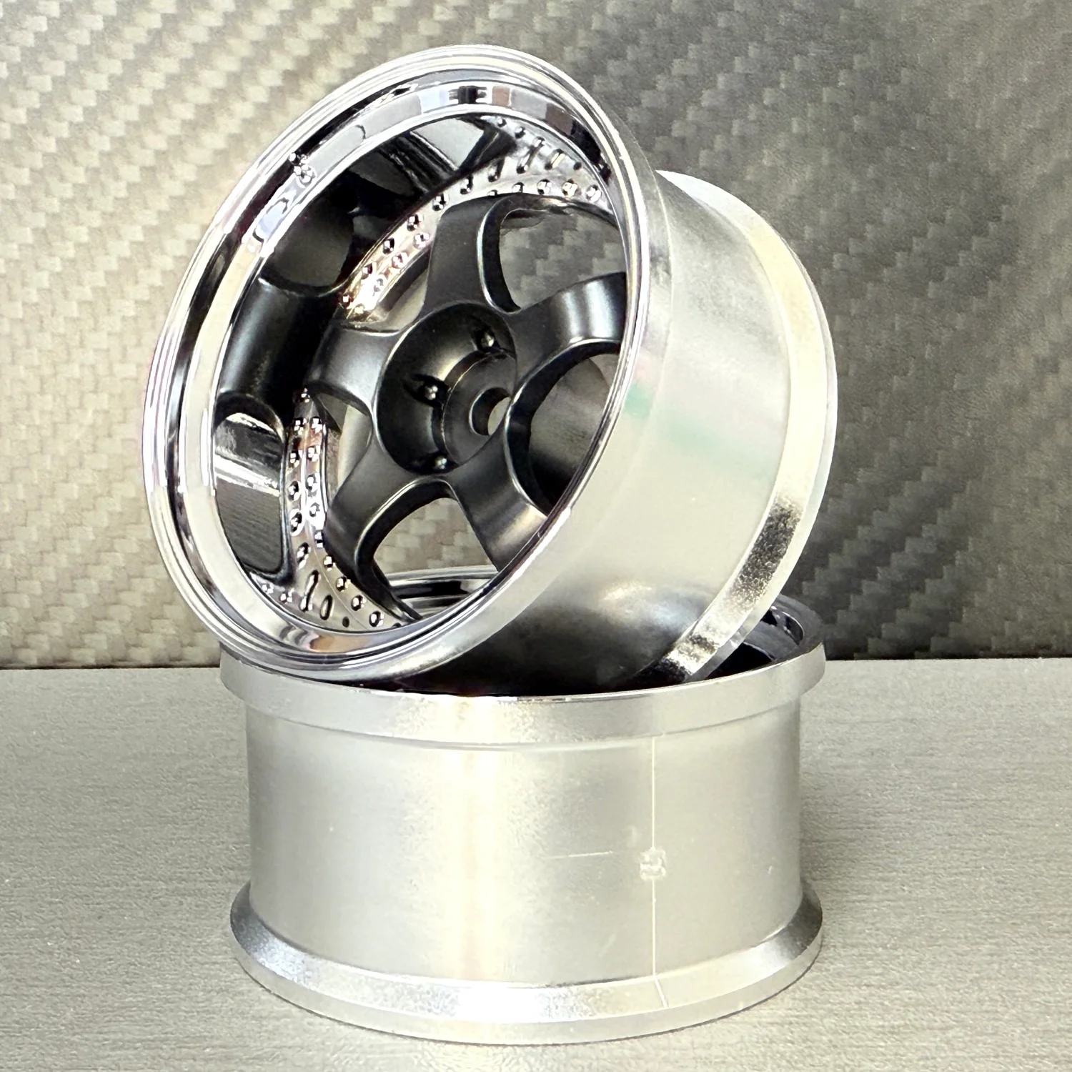WORK MEISTER S1 3P 6mm - 8mm RIMS MATTE CARBON W/ CHROME LIP [LAB] LW-0808MCB LW-0806MCB