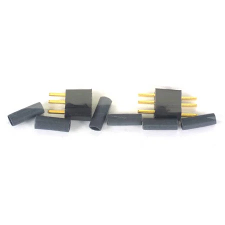 WS Deans Micro Plug 3 Pin Connector Set(pair) (Black) [Deans] WSD1003
