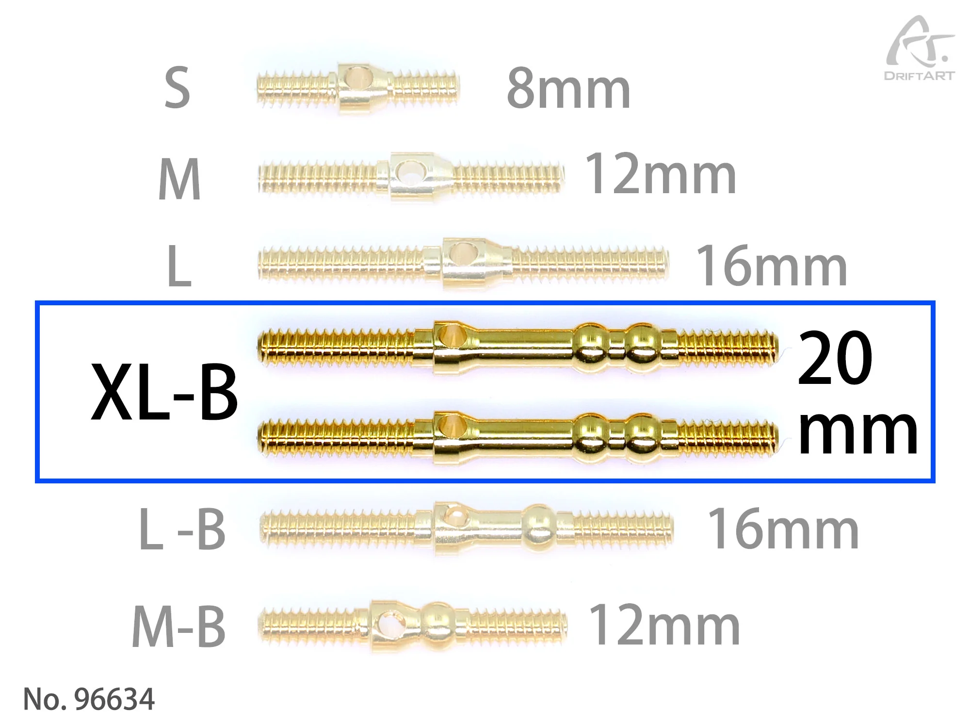 XL-B Turnbuckle with Ball 2 pcs 20mm long DA3 DA4 DRIFTART4  [Drift Art] 96634