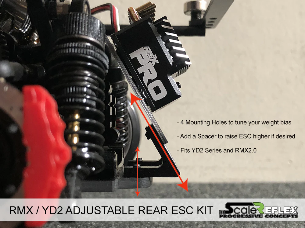 Adjustable Rear ESC KIT - YD2 RMX GALM SD RD (BLACK RED BLUE PURPLE) [Scale Reflex] 863500 - Image 2