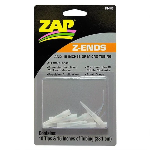 Zap Z-Ends (10) & Teflon Tubing for ZAP GLUE (Nozzle Applicator) [Zap] PT-18C